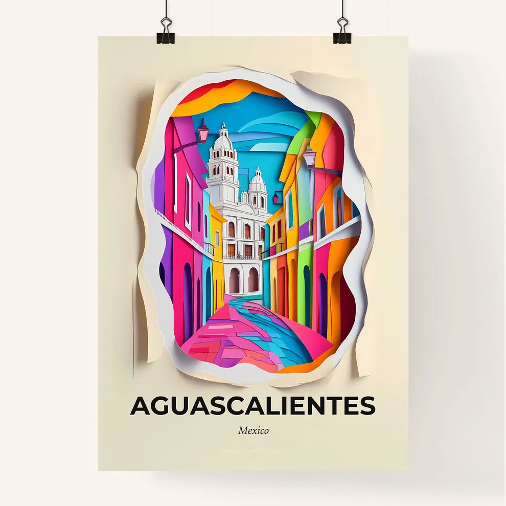 Vivid Aguascalientes, Mexico, Colorful Poster