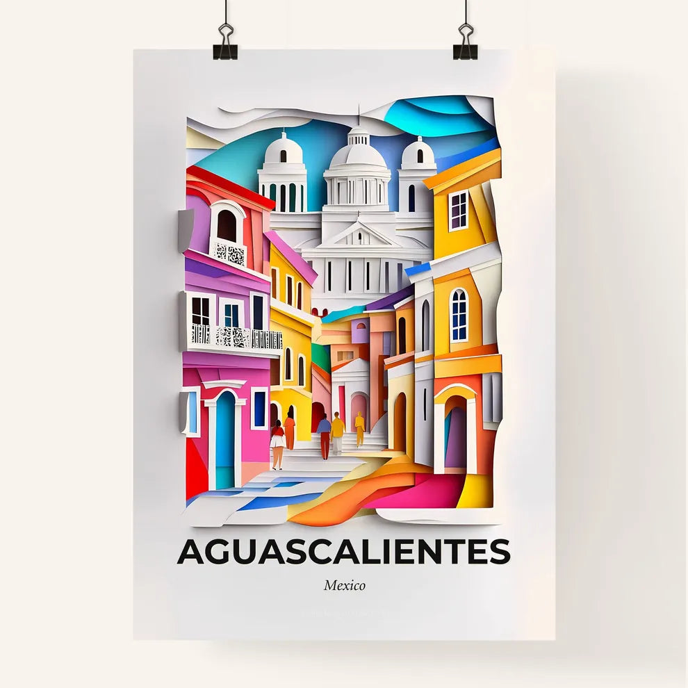 Vivid Aguascalientes, Mexico, Colorful Poster