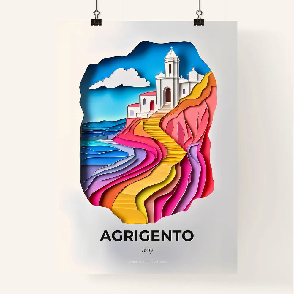 Vivid Agrigento, Italy, Colorful Poster