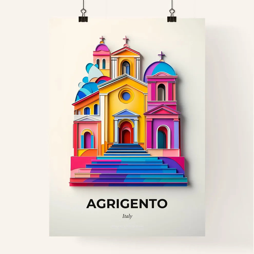 Vivid Agrigento, Italy, Colorful Poster