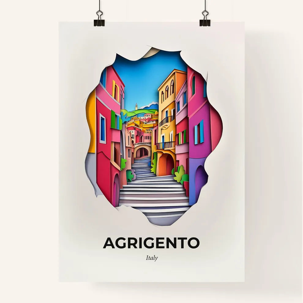 Vivid Agrigento, Italy, Colorful Poster
