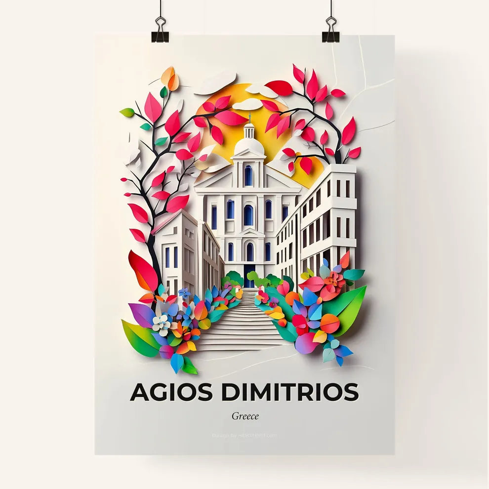 Vivid Agios Dimitrios, Greece, Colorful Poster