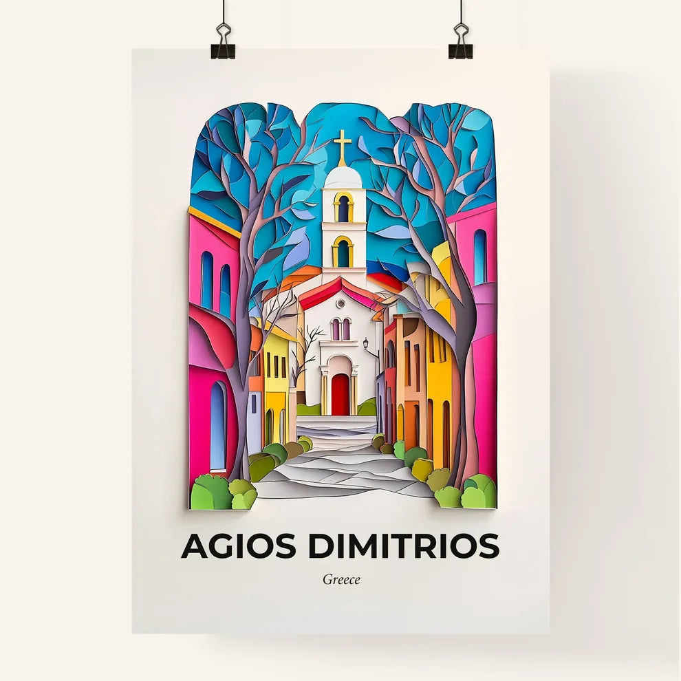 Vivid Agios Dimitrios, Greece, Colorful Poster