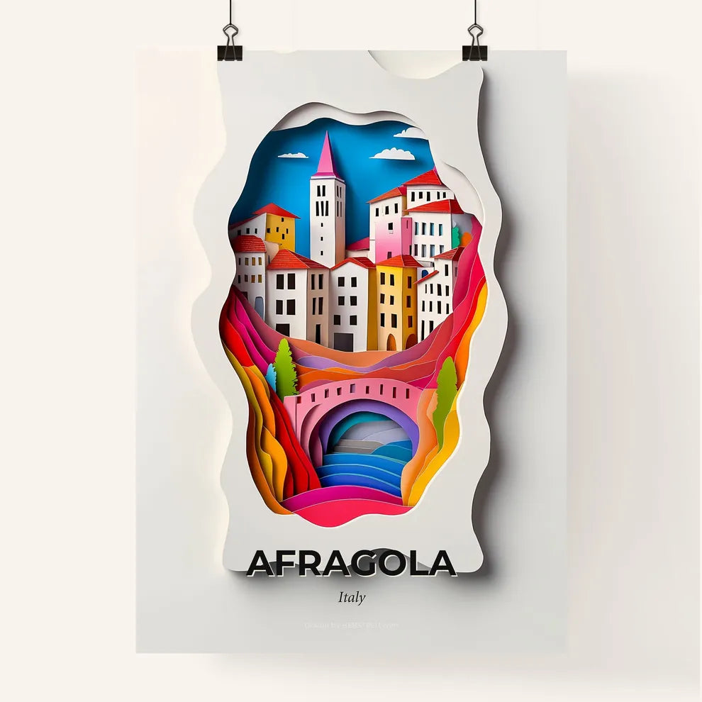 Vivid Afragola, Italy, Colorful Poster