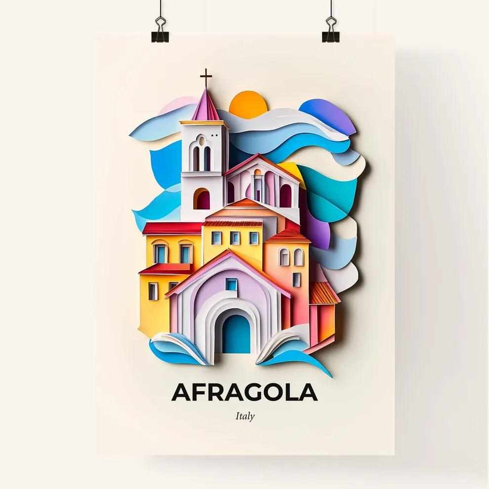 Vivid Afragola, Italy, Colorful Poster