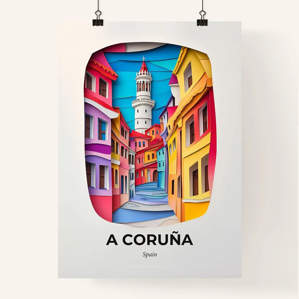 Vivid A Coruña, Spain, Colorful Poster