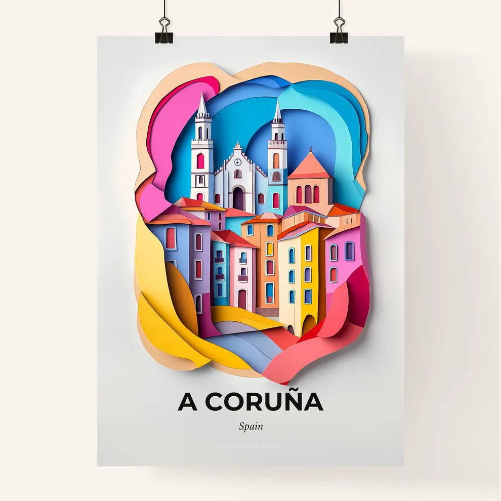 Vivid A Coruña, Spain, Colorful Poster
