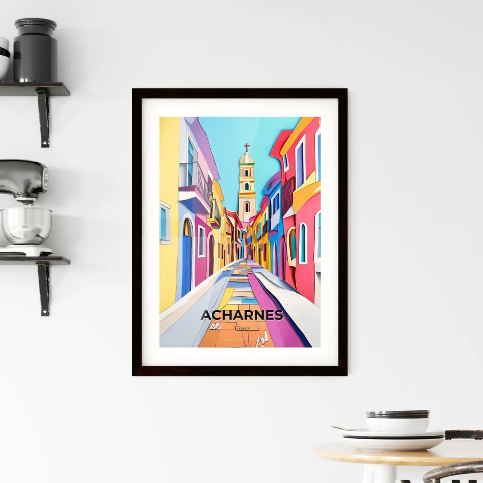 Vivid Acharnes, Greece, Framed Wall Art