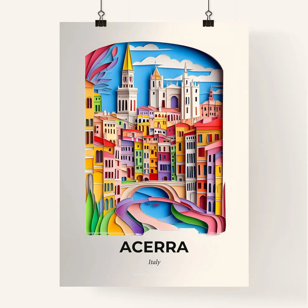 Vivid Acerra, Italy, Colorful Poster