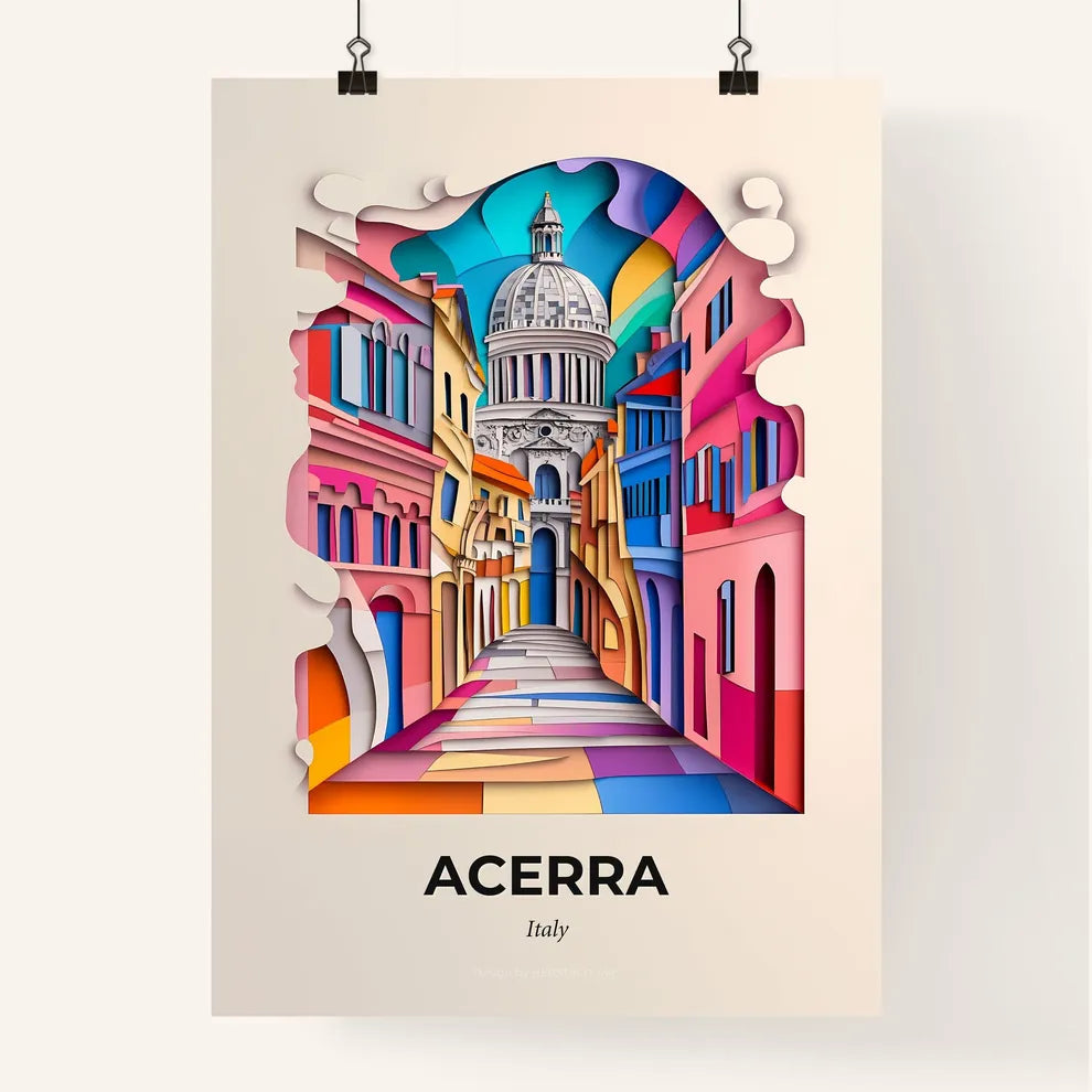 Vivid Acerra, Italy, Colorful Poster