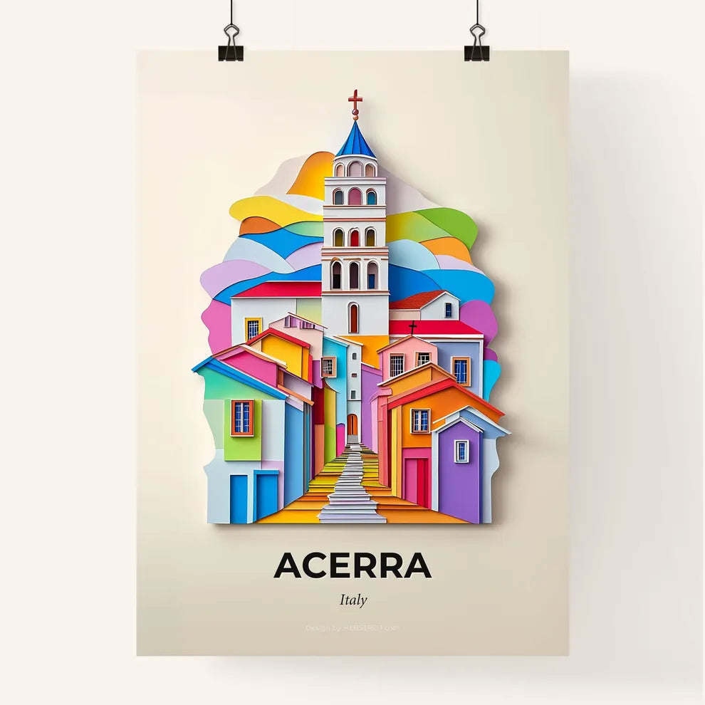 Vivid Acerra, Italy, Colorful Poster