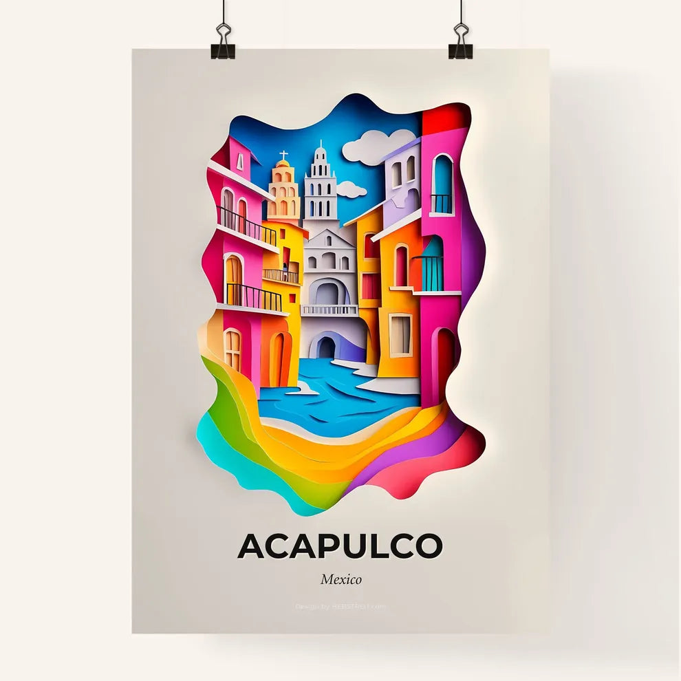Vivid Acapulco, Mexico, Colorful Poster