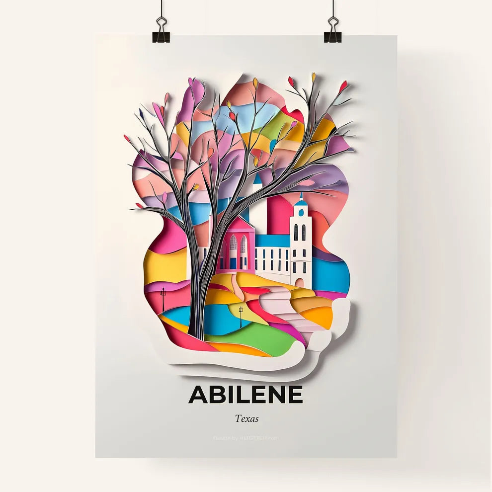 Vivid Abilene, Texas, Colorful Poster