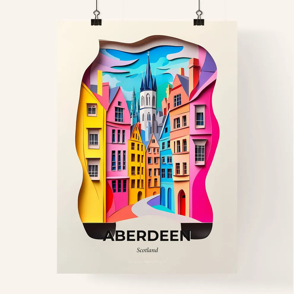 Vivid Aberdeen, Scotland, Colorful Poster