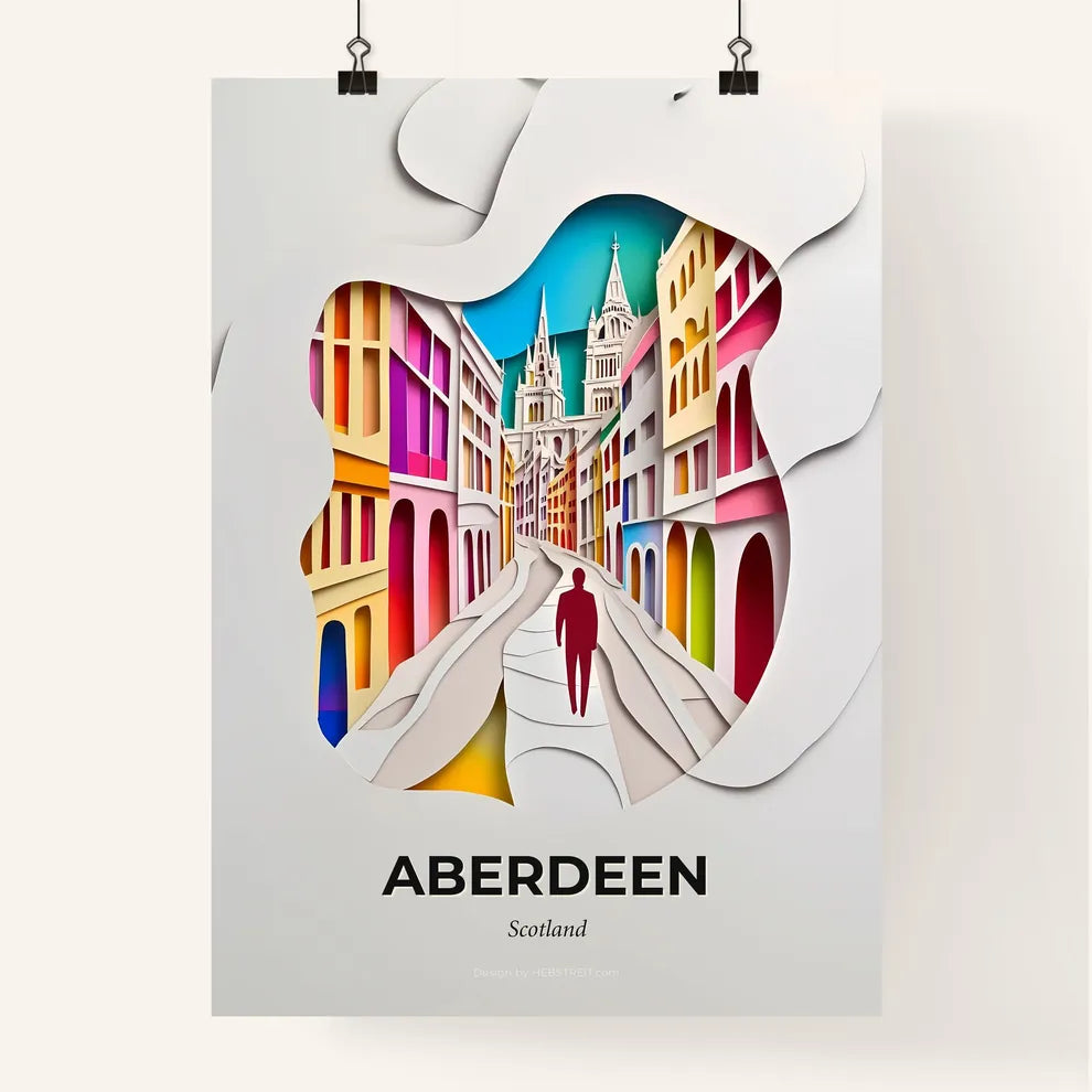 Vivid Aberdeen, Scotland, Colorful Poster