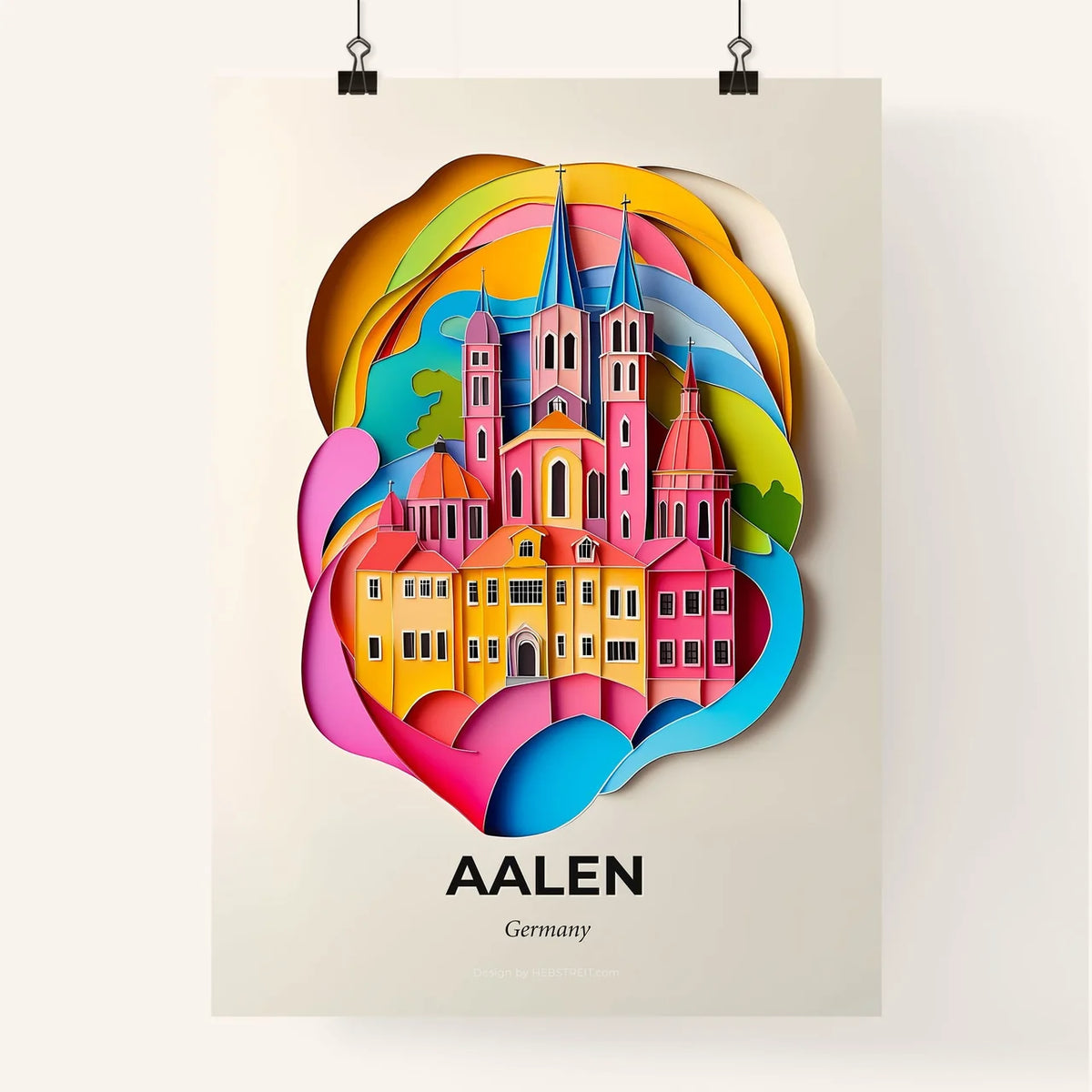 Vivid Aalen, Germany, Colorful Poster