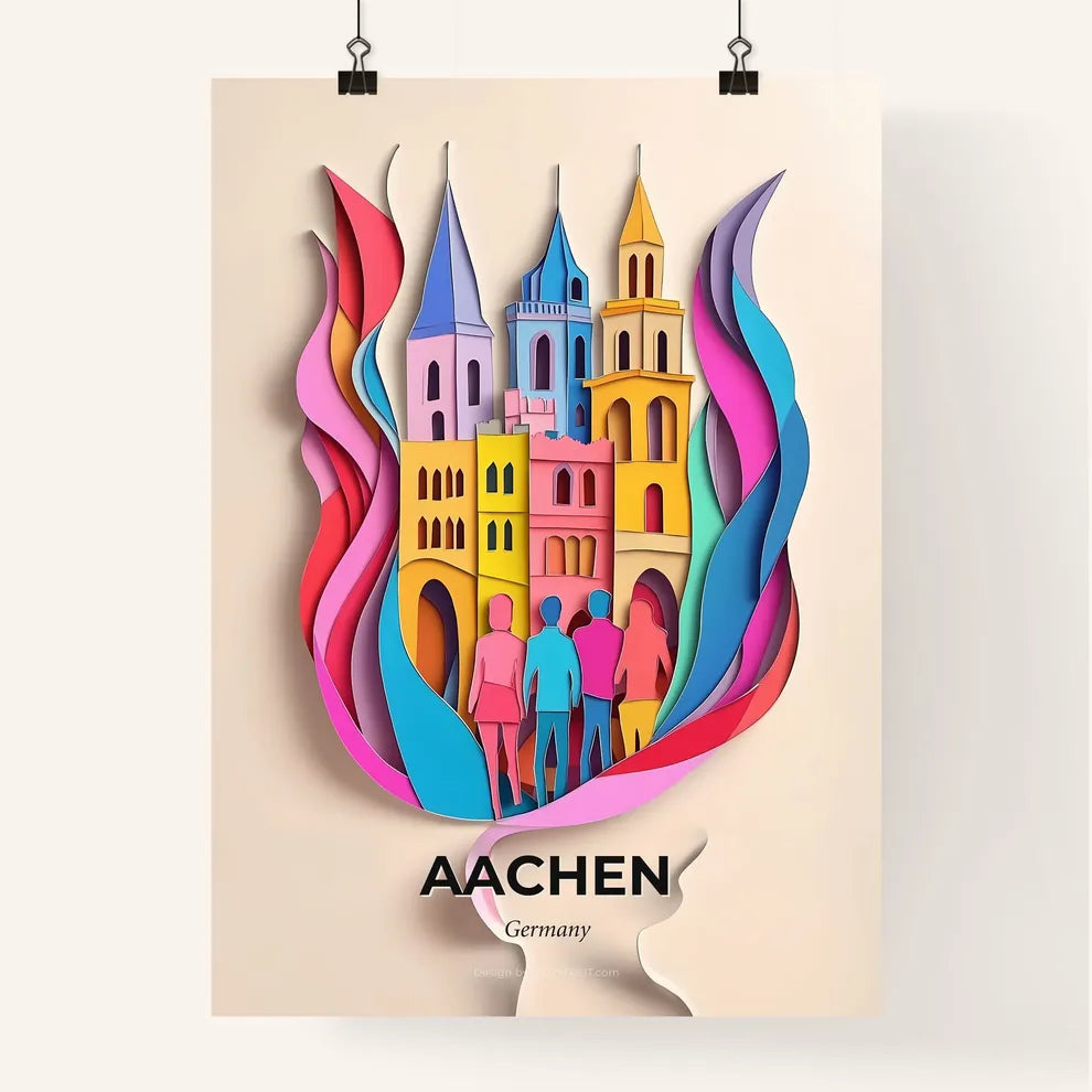 Vivid Aachen, Germany, Colorful Poster