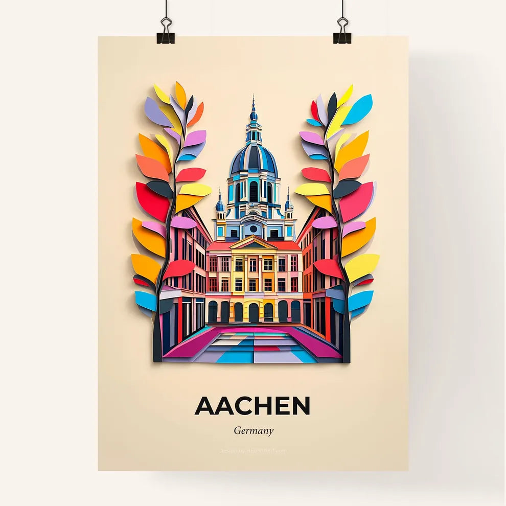 Vivid Aachen, Germany, Colorful Poster