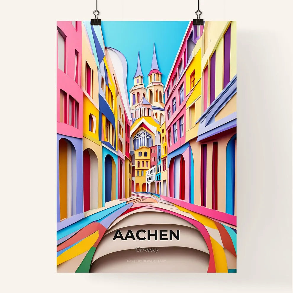 Vivid Aachen, Germany, Colorful Poster