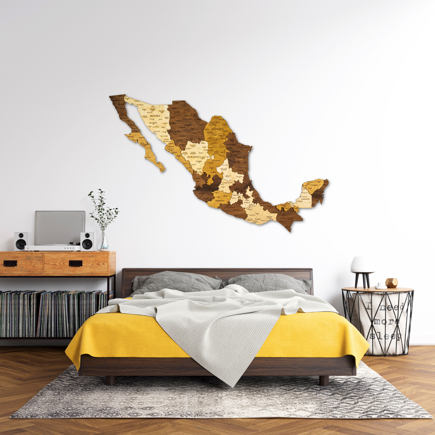Wooden Mexico Wall Map – Stylish Handmade Decor for Home or Business