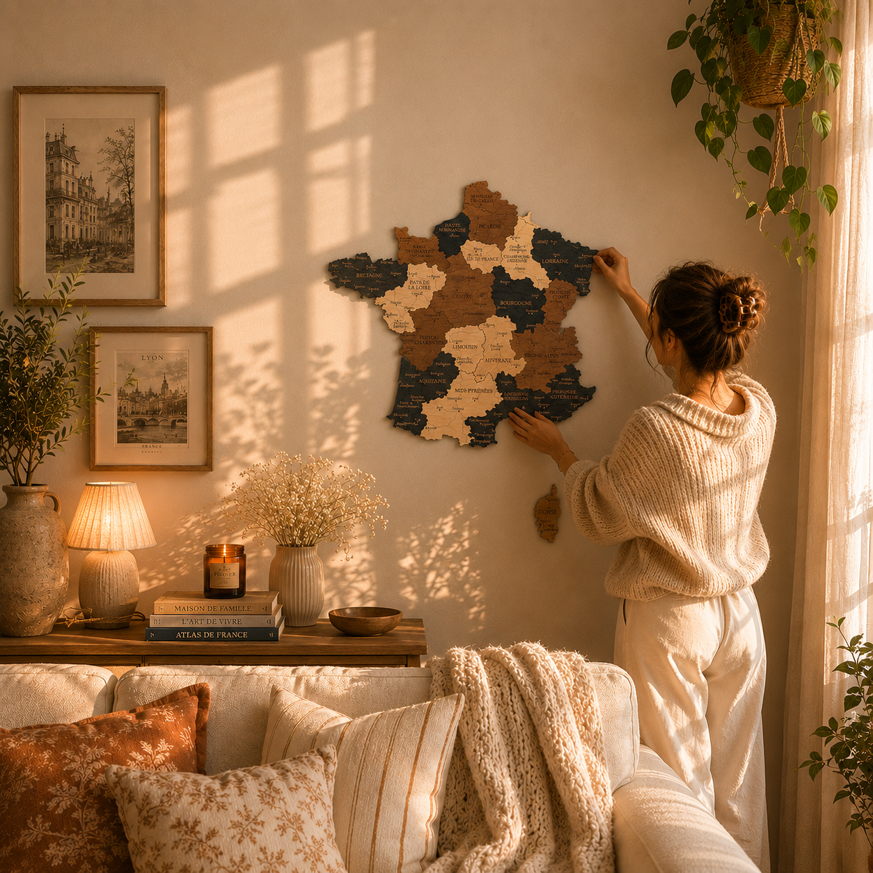 Luxury Wooden France Map – Handmade Wall Decor & Gift Idea