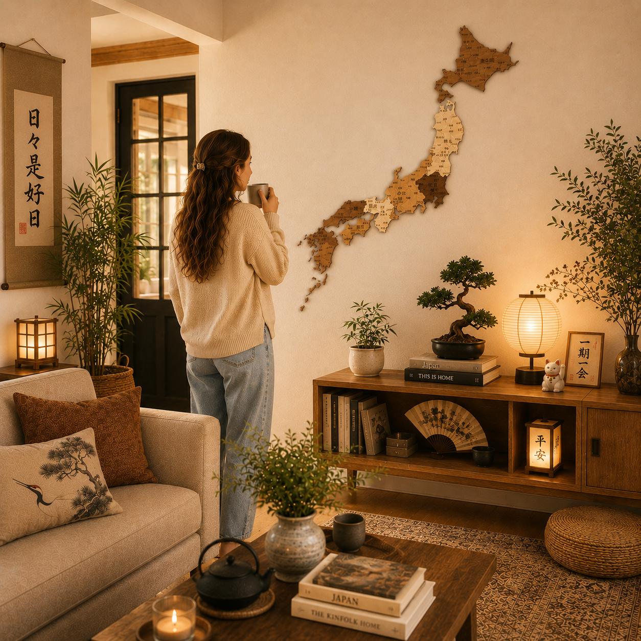 3D Japan Wooden Wall Map – Elegant Wall Art with City Names