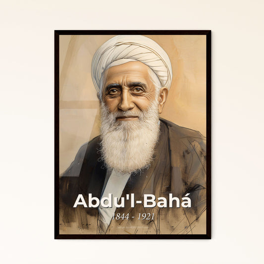 Captivating Portrait of Abdul-Bahá: Elegant Contemporary Art Print Celebrating the Bahá'í Leader's Legacy on Premium Materials