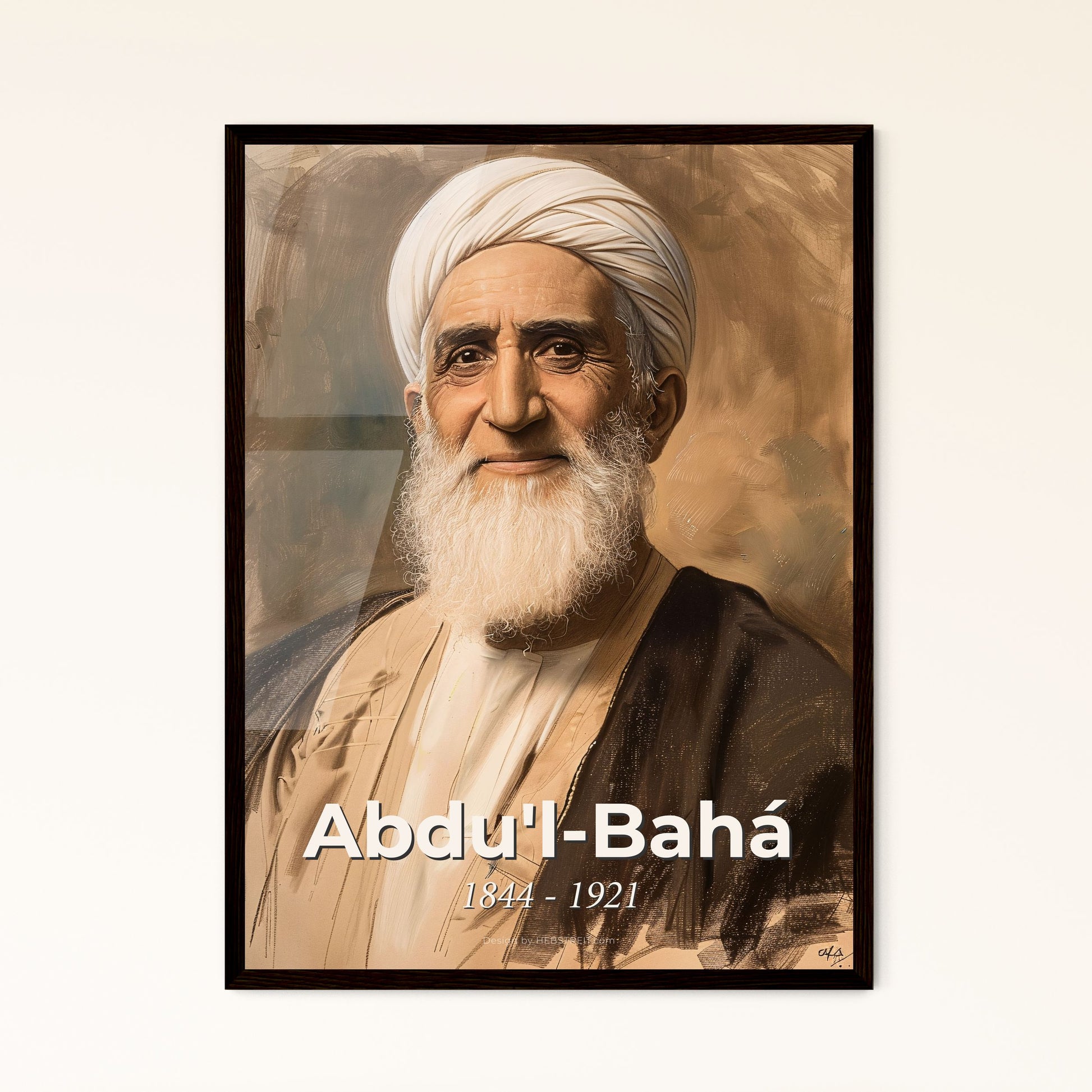 Elegant Portrait of Abdul-Bahá: Contemporary Art Print Celebrating the Inspiring Leader of the Bahá'í Faith - Perfect Gift or Home Décor