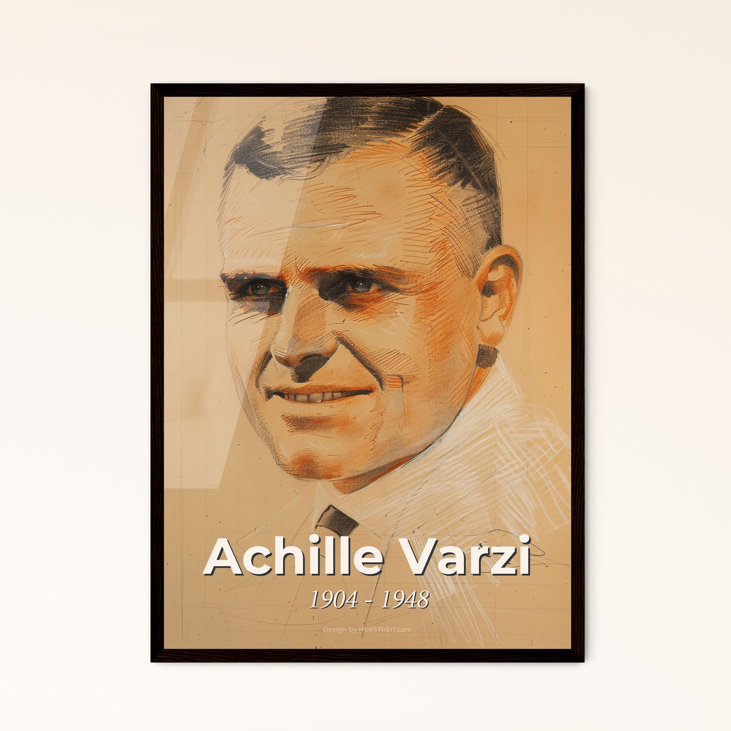 Dynamic Tribute to Achille Varzi: A Captivating Portrait of the Legendary Racer in Contemporary Art - Perfect for Home Decor