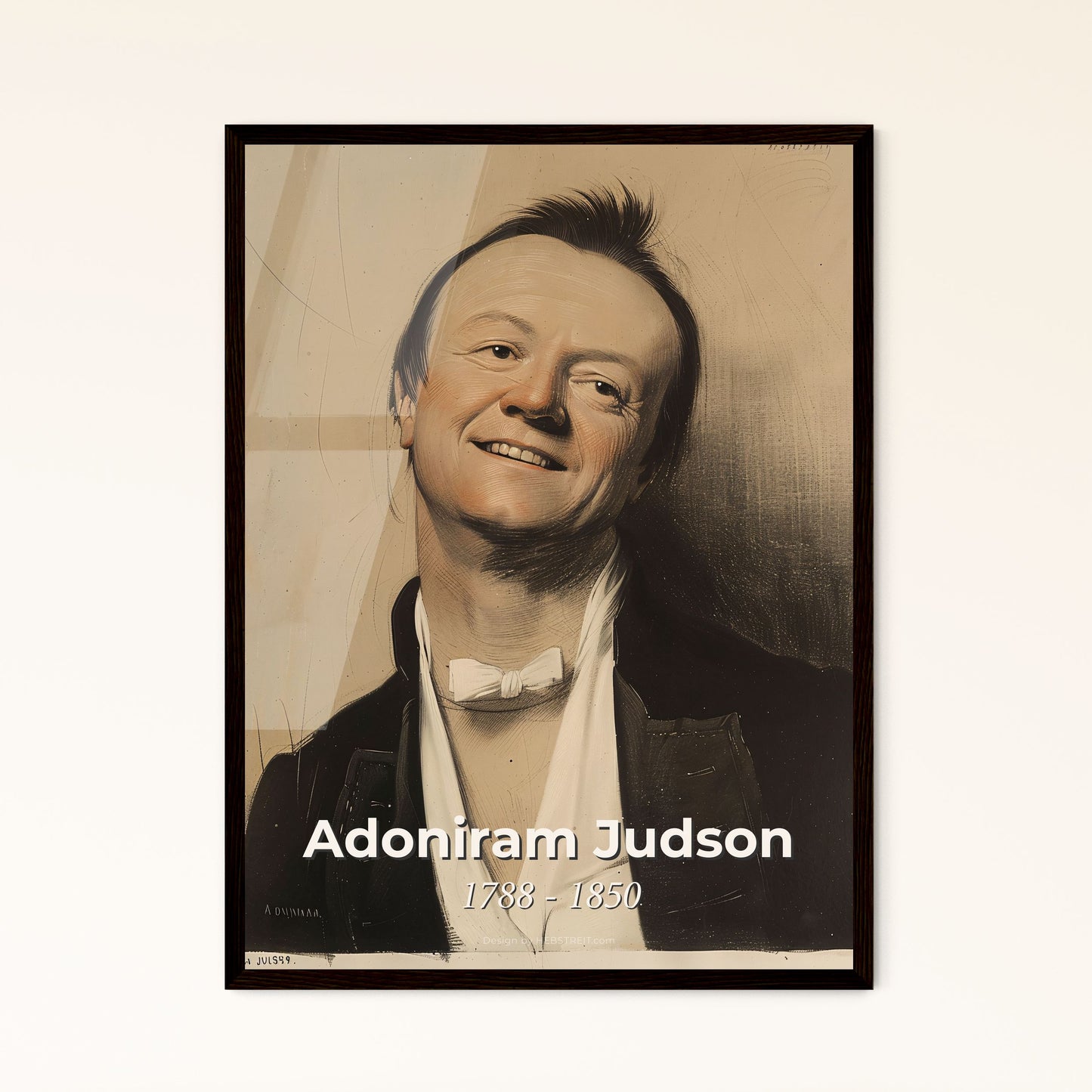 Adoniram Judson: Radiant Legacy - Contemporary Portrait of the Pioneer Missionary with Dynamic Lines & Subtle Elegance