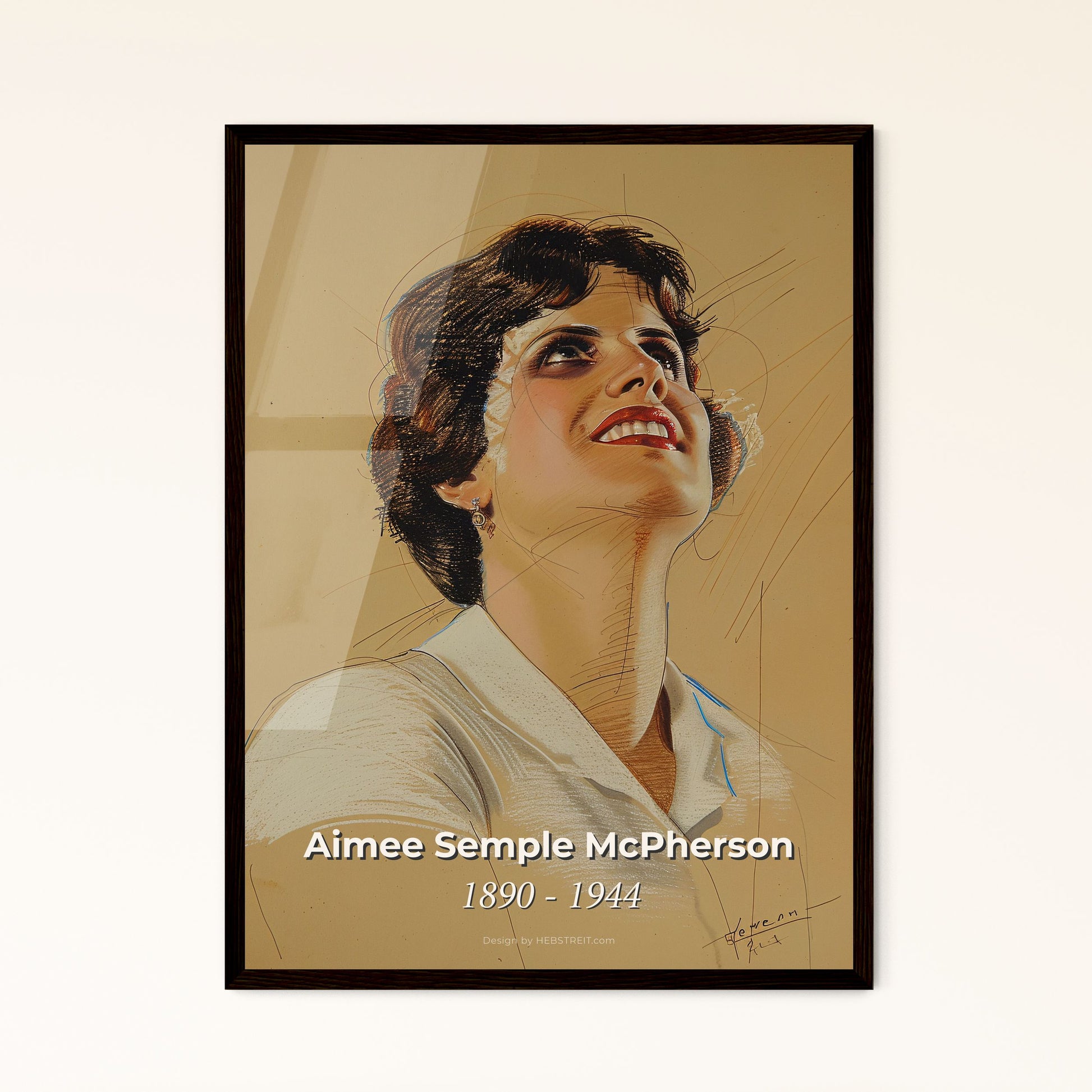 Radiant Aimee Semple McPherson - Framed Art Print