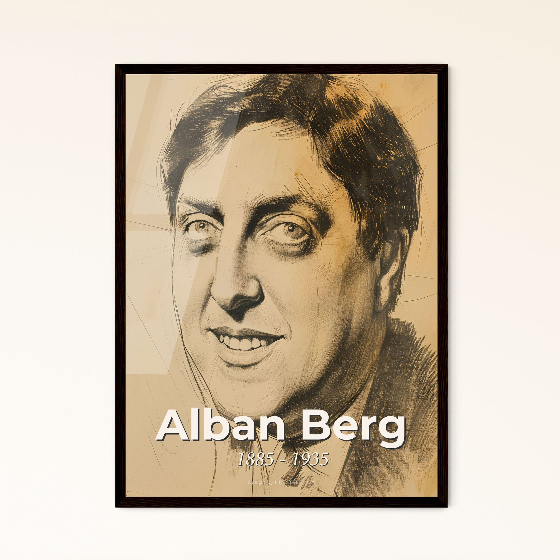 Alban Berg Portrait: A Dynamic Contemporary Art Print Celebrating the Iconic Austrian Composer's Genius - Perfect for Home Decor