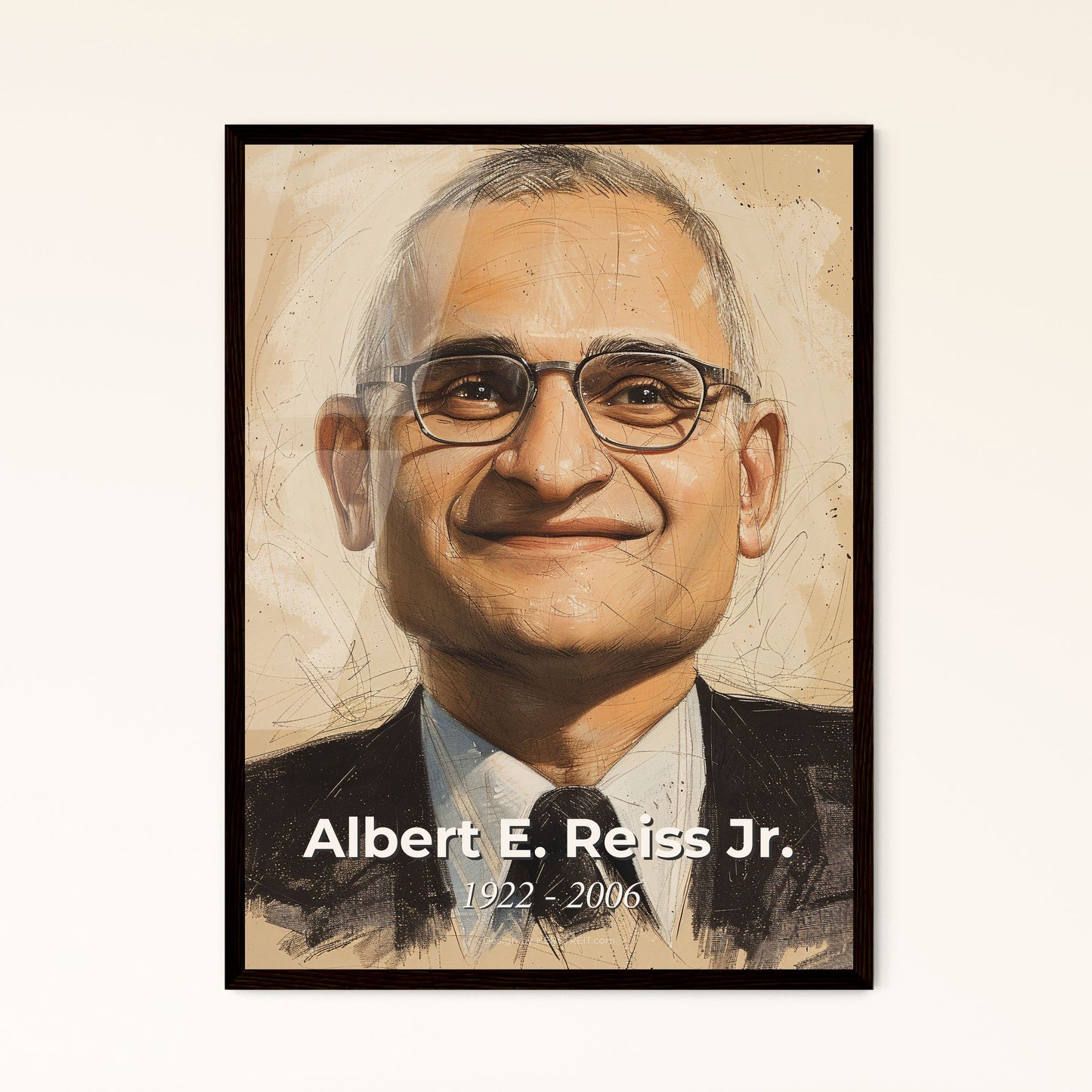 Captivating Portrait of Albert E. Reiss Jr.: Iconic American Sociologist, Stunning Art Print for Home Decor or Unique Gift