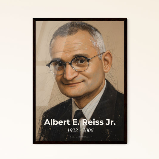 Elegant Portrait of Albert E. Reiss Jr.: A Celebration of Sociology and Criminology in Dynamic Contemporary Art Print