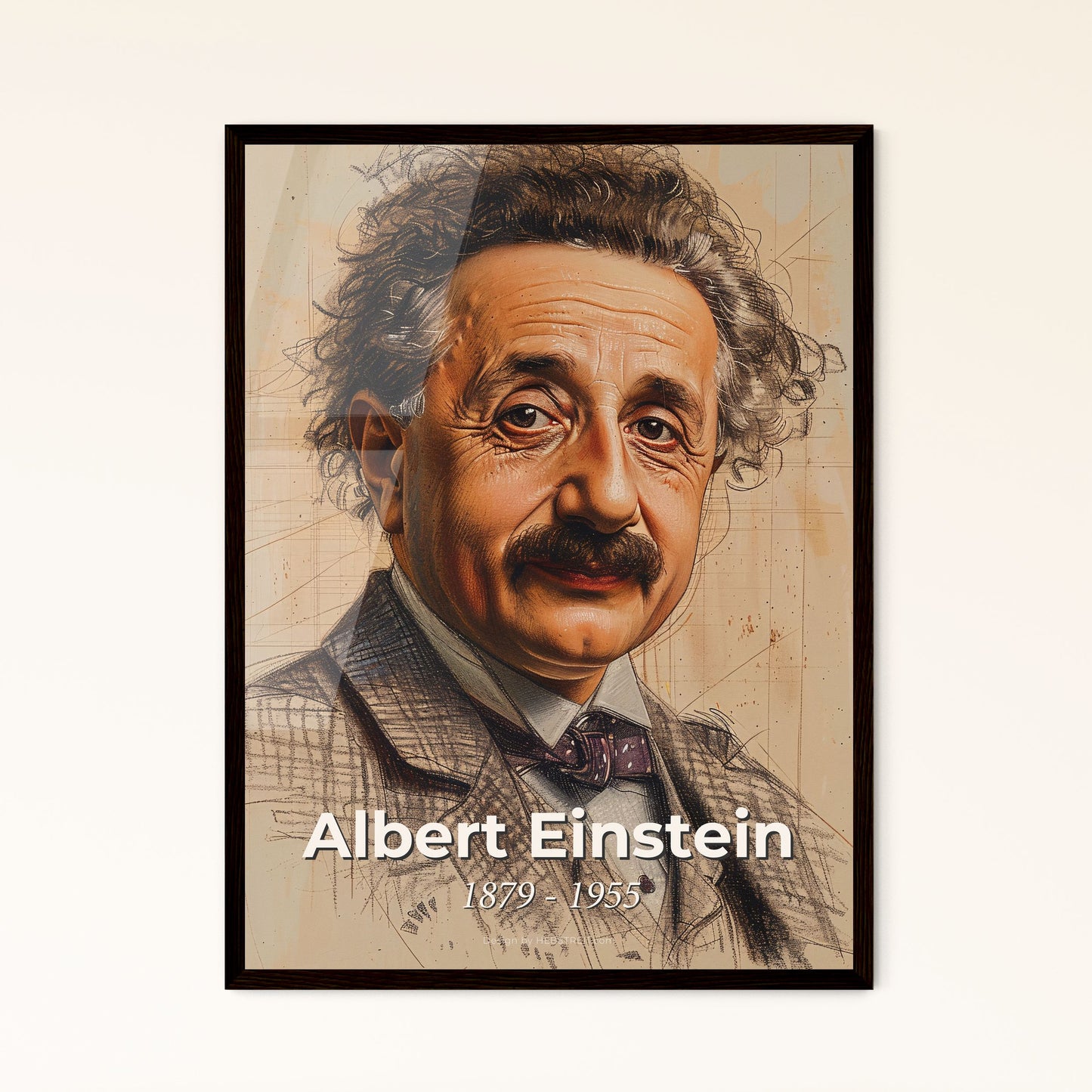 Unique Contemporary Portrait of Einstein: A Dynamic Tribute to the Genius of Relativity, Perfect for Home Décor & Gifting