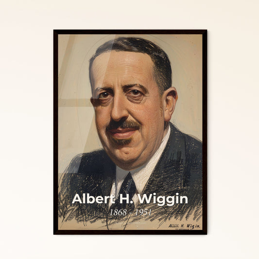 Elegant Portrait of Albert H. Wiggin: Contemporary Art Print Celebrating the Visionary Banker of the Great Depression Era