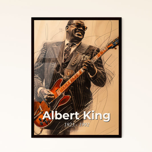 Albert King: The Soul of Blues—Exquisite Contemporary Art Print Depicting the Legendary Guitarist's Dynamic Essence