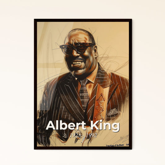 Dynamic Tribute to Albert King: Captivating Blues Guitarist, Contemporary Art Print Featuring Unique Perspective and Elegant Detail