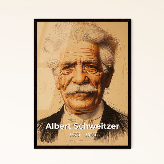 Albert Schweitzer: Inspiring Humanitarian Portrait in Contemporary Art - Elegant Print for Home Décor & Thoughtful Gifting