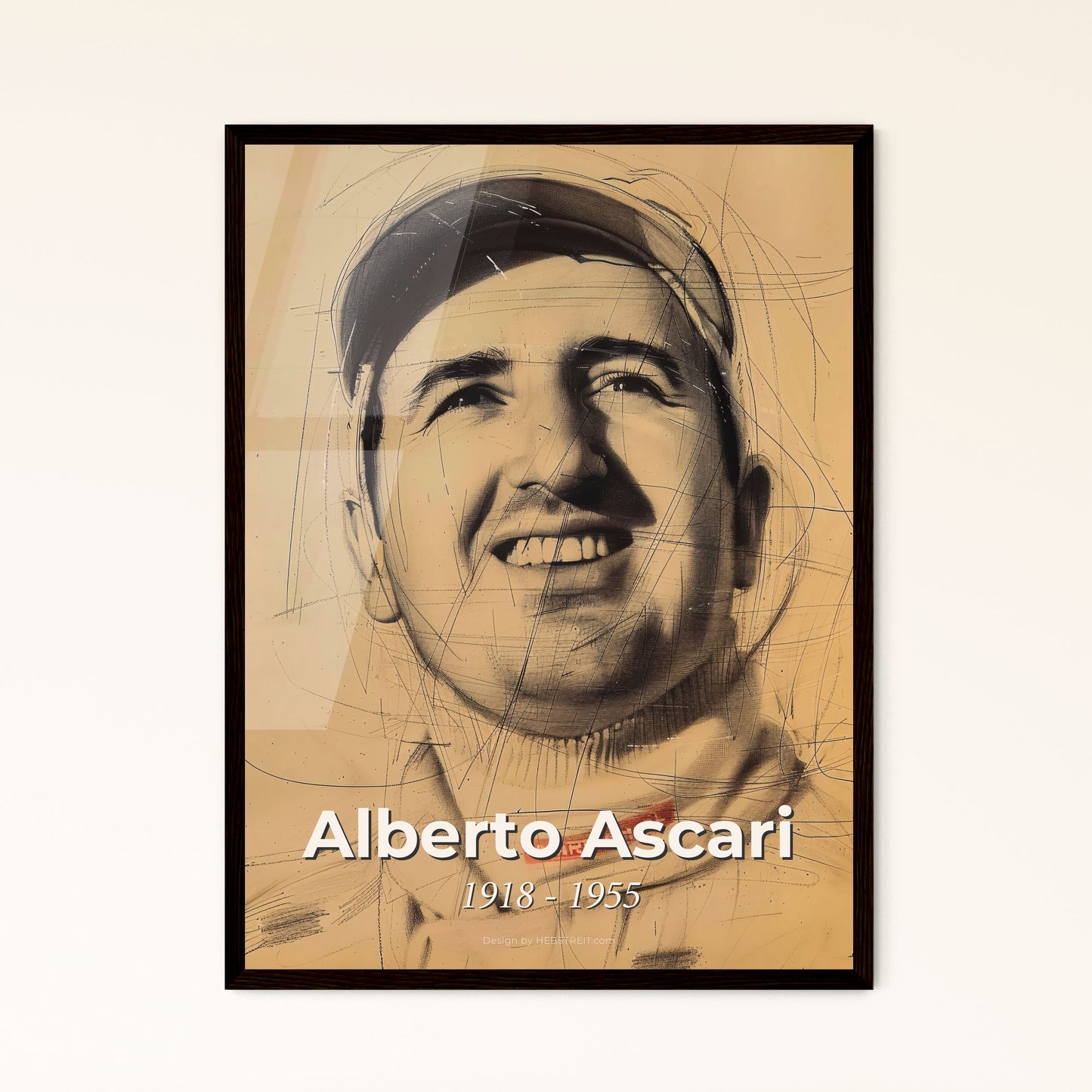 Alberto Ascari: Captivating Contemporary Portrait of a Racing Legend - Premium Art Print, Framed or Aluminum Options Available