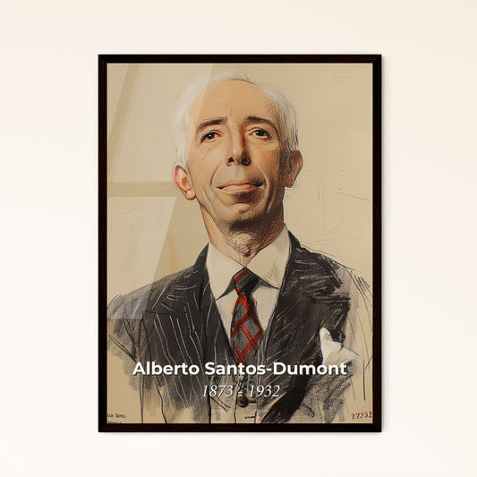 Alberto Santos-Dumont: A Vibrant Tribute to the Father of Aviation – Contemporary Art Print with Dynamic Lines & Unique Perspective