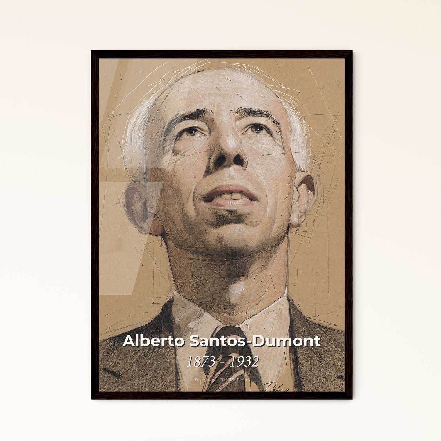 Alberto Santos-Dumont: A Dynamic Tribute to the Pioneer Aviator in Contemporary Art – Perfect for Home Decor or Unique Gifts!