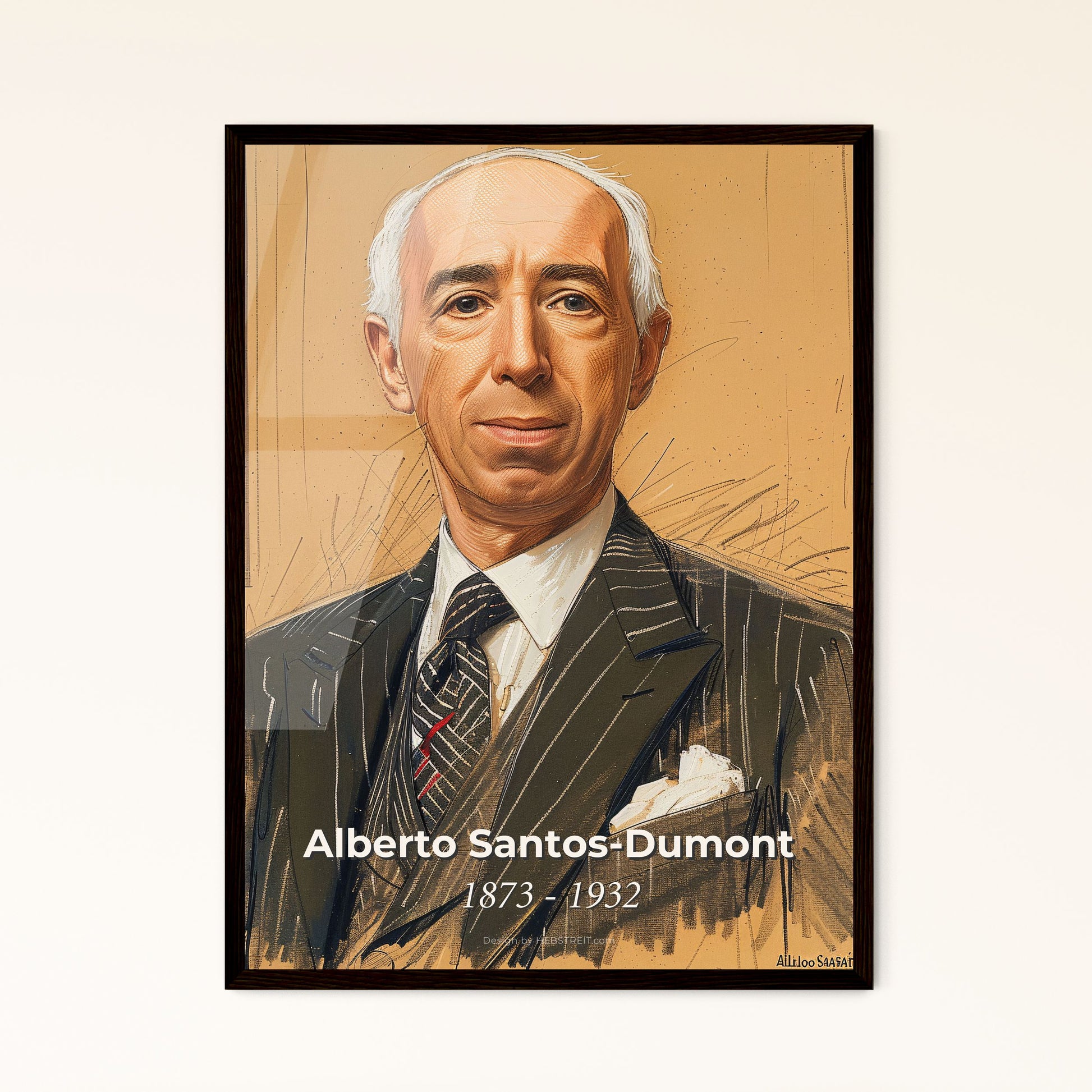 Exquisite Portrait of Alberto Santos Framed Print