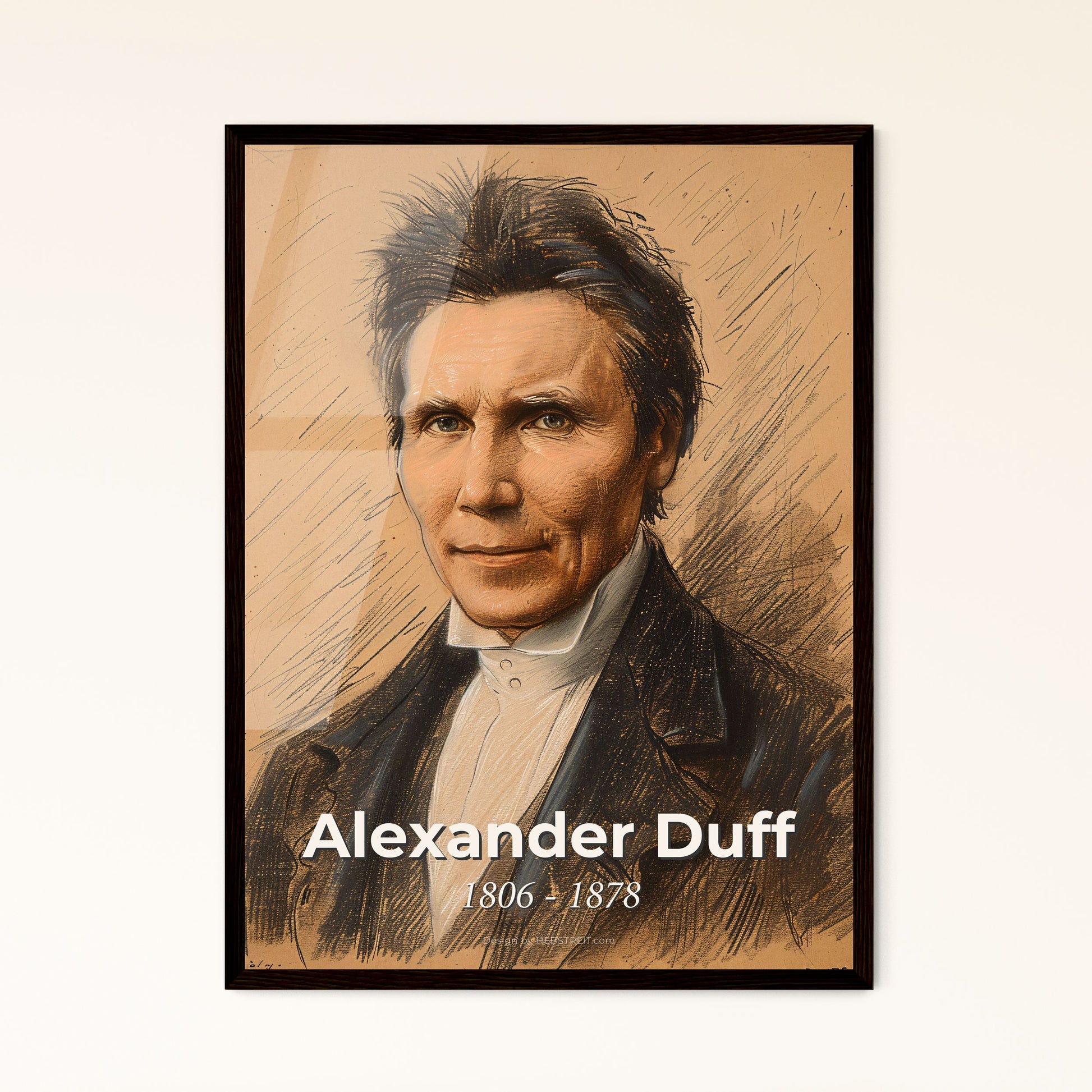 Captivating Portrait of Alexander Duff: A Dynamic Tribute to a Pioneering Scottish Missionary - Stunning Art for Home & Gift.