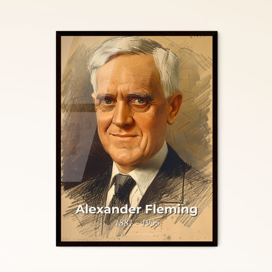 Elegant Portrait of Alexander Fleming: The Pioneer of Penicillin in Contemporary Art – Ideal Gift & Home Décor Accent