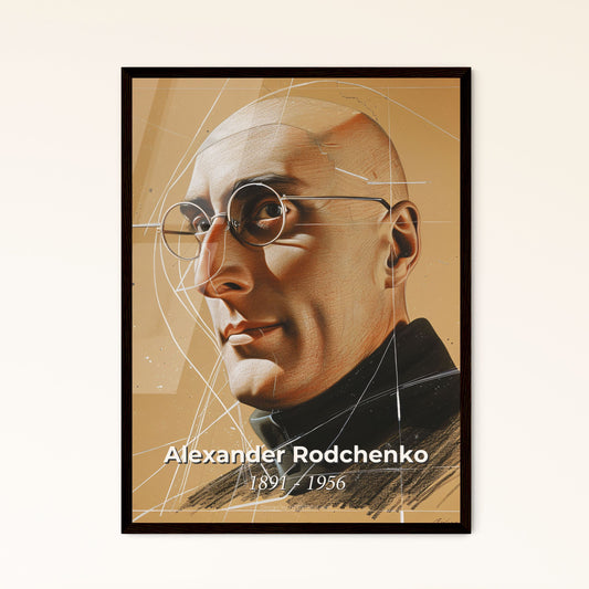 Dynamic Constructivist Portrait: Alexander Rodchenko's Innovative Artistry in Elegant Hatching - Perfect for Unique Home Decor