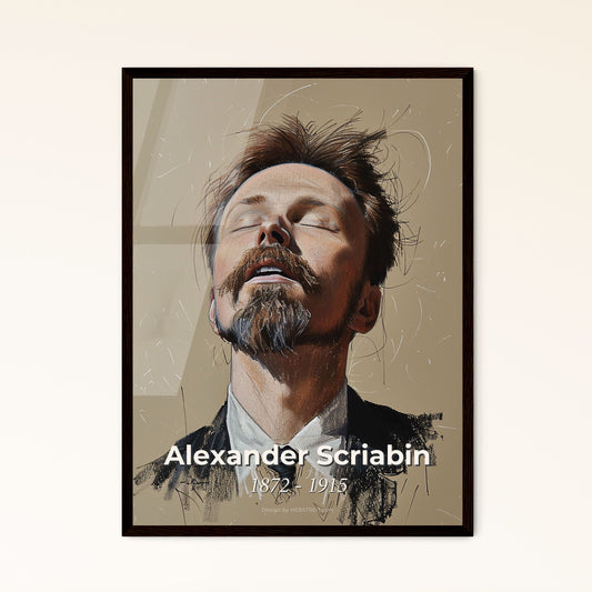 Celebrate Alexander Scriabin: A Mystical Portrait in Dynamic Lines and Colorful Hues for Your Home Decor – Art That Inspires!