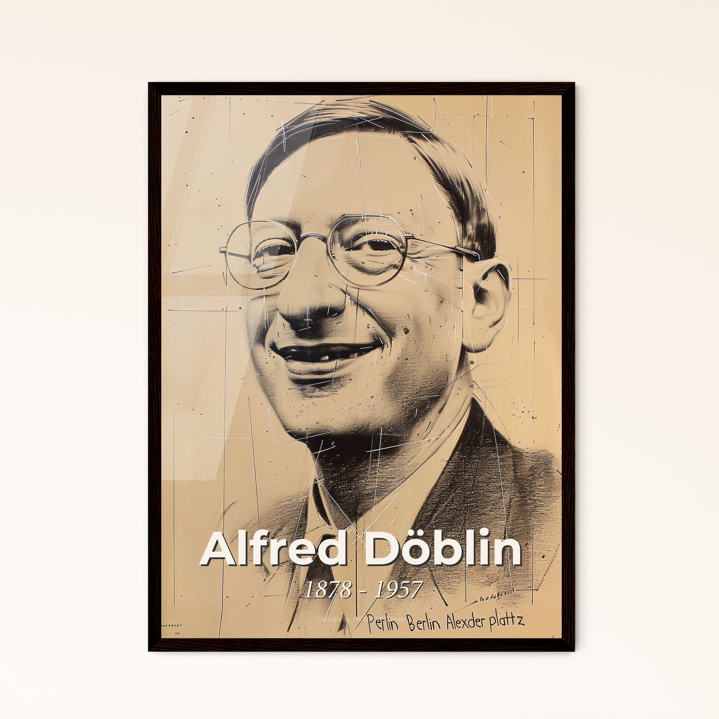 Alfred Döblin Portrait: Modernist Elegance in Vibrant Hues - A Unique Art Print for Home Decor & Timeless Gift Choice