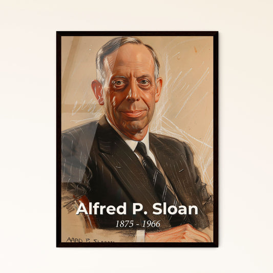 Elegance in Industry: Alfred P. Sloan Portrait - Contemporary Art Print, Framed or Aluminum, Perfect for Home Decor & Gifts