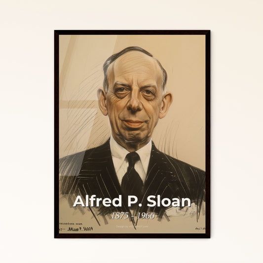 Elegant Portrait of Alfred P. Sloan: A Masterful Contemporary Art Print for Timeless Home Decor and Memorable Gifting